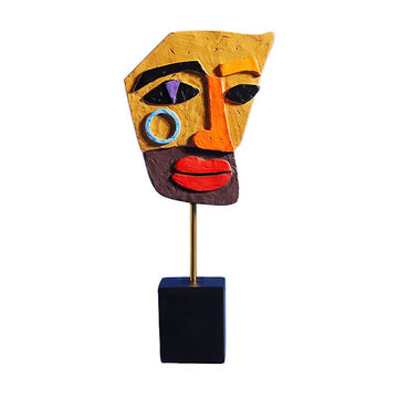 Resin Colorful Face Distorted Statue Figurines